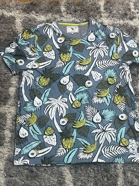 Ted Baker Boys' Blue Tropical Fruit Print Short Sleeve Tee